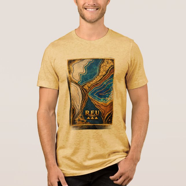 Golden Aura Abstract Art Tee (Front)