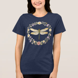 Golden Aura Dragonfly Botanical Tri-Blend Shirt