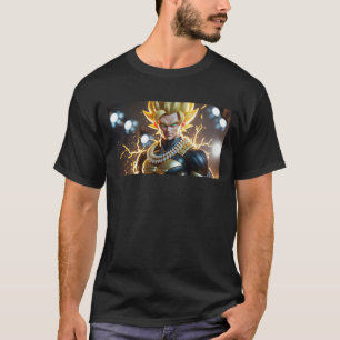 "Golden Aura Warrior – Anime Luxury" T-Shirt
