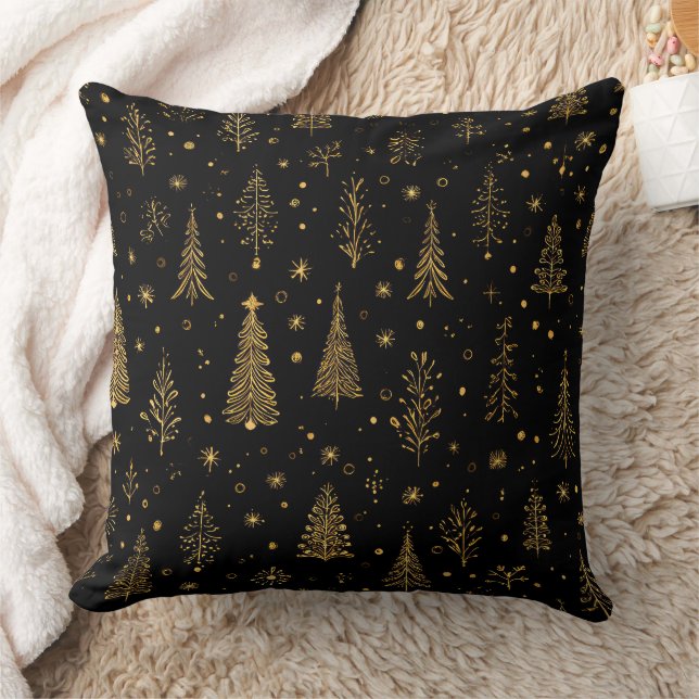 Golden Autumn Christmas Botanical Pattern (2) Cushion (Blanket)