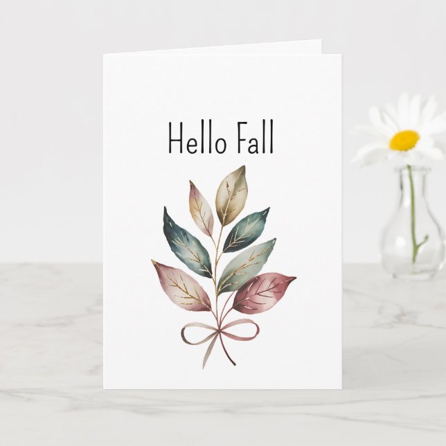 Golden Autumn Elegance Card (Small Plant)