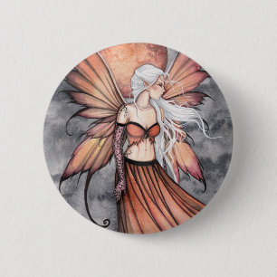 Golden Autumn Fairy 6 Cm Round Badge