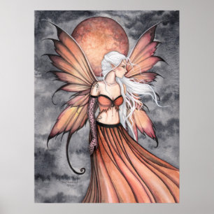 Golden Autumn Fairy Poster