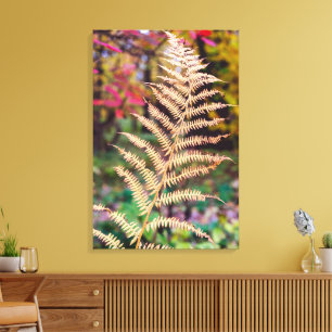 Golden Autumn Fern Leaf Specimen Canvas Print