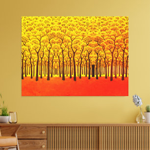 Golden Autumn Forest Canvas Print