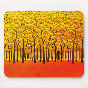 Golden Autumn Forest Mouse Pad