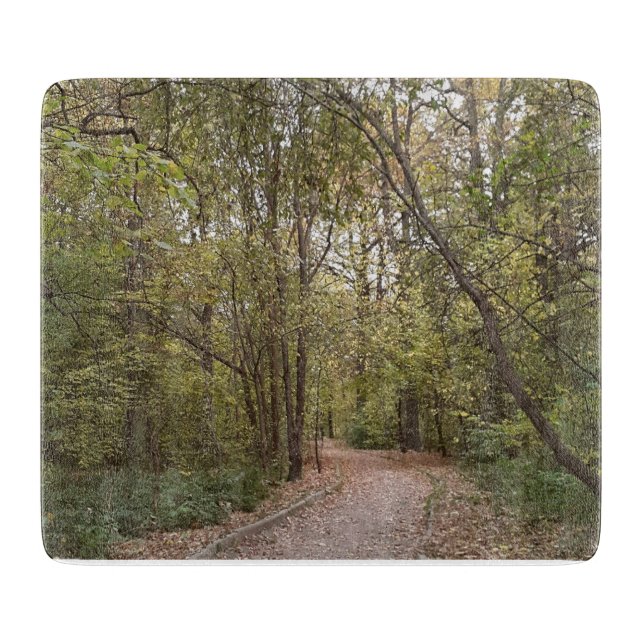 Golden Autumn Forest Path Cutting Board (Front)