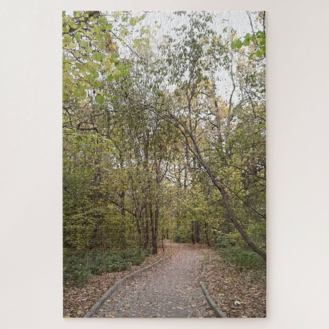Golden Autumn Forest Path Jigsaw Puzzle (Vertical)
