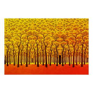 Golden Autumn Forest Poster