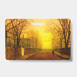 Golden Autumn John Atkinson Grimshaw ID Badge