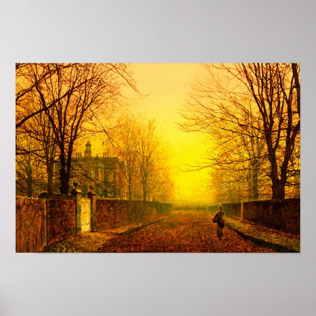 Golden Autumn John Atkinson Grimshaw Poster (Front)