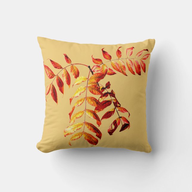 Golden Autumn Leaves Cushion (Front)