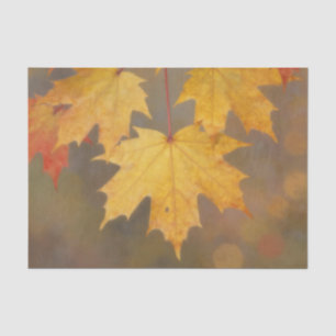 Golden Autumn Maple Leaves Tissue Paper