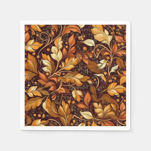 Golden Autumn Paper  Napkin (Front)