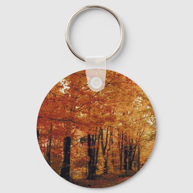 Golden Autumn Road Key Ring (Front)