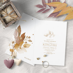 Golden Autumn Splash Bridal Shower ID655 Invitation