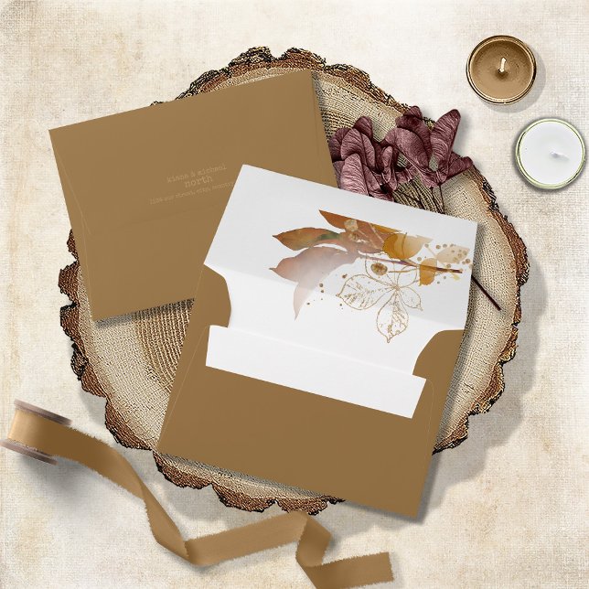 Golden Autumn Splash Wedding ID655 Envelope (Creator Uploaded)