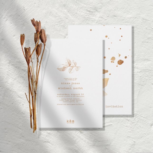 Golden Autumn Splash Wedding ID655 Invitation (Creator Uploaded)