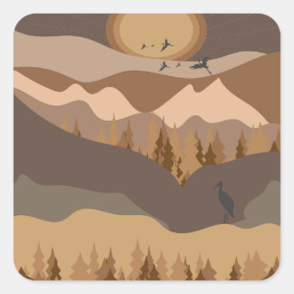 GOLDEN AUTUMN SQUARE STICKER