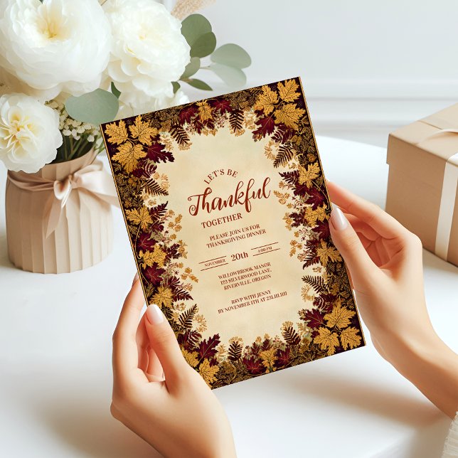 Golden Autumn Thanksgiving Celebration Invitation (Creator Uploaded)