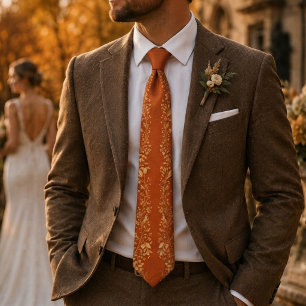 Golden Autumn Vine Elegance Tie