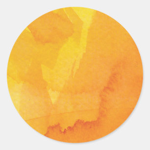 Golden Autumn Watercolor Classic Round Sticker