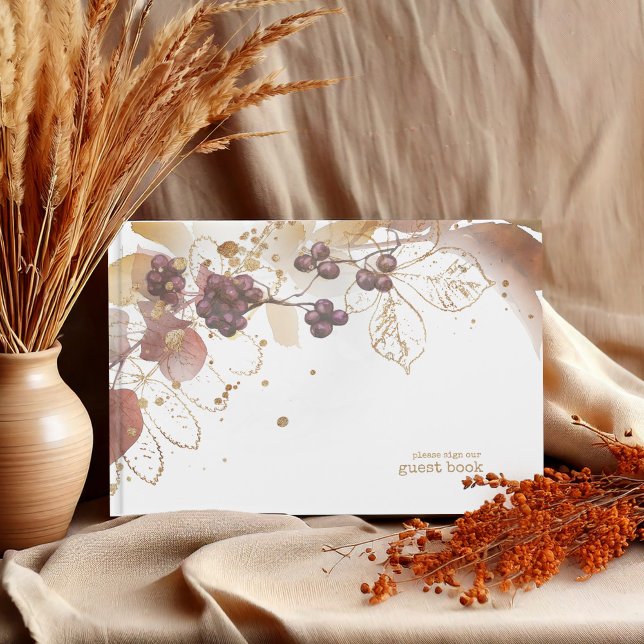Golden Autumn Wedding Berries ID655 Guest Book (Creator Uploaded)