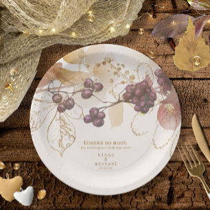 Golden Autumn Wedding Berries ID655 Paper Plate