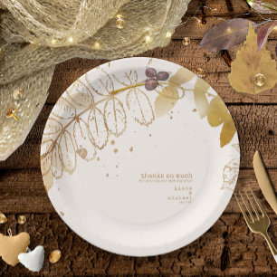 Golden Autumn Wedding ID655 Paper Plate