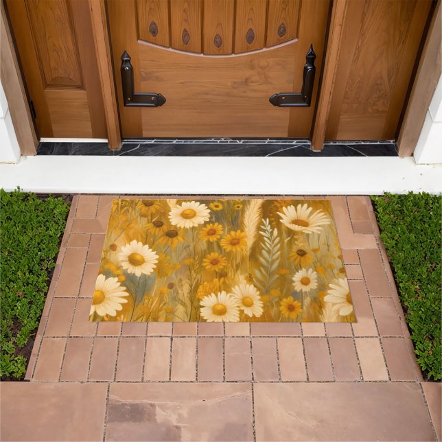 Golden Autumn Wildflower - Rustic Fall  Doormat (Outdoor)