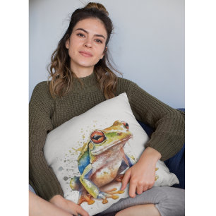 Golden Azure Tree Frog Cushion