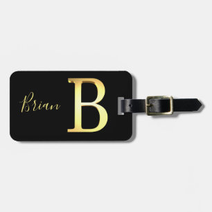 Golden B name Luggage Tag