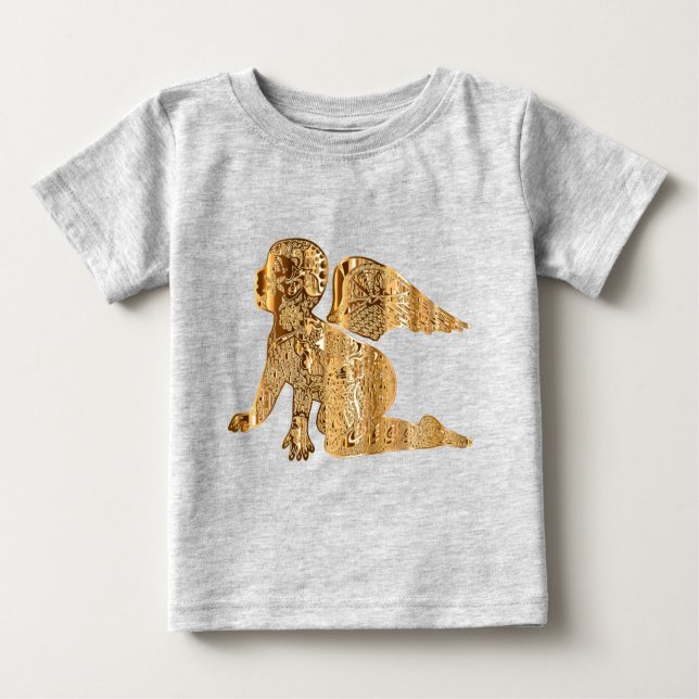 Golden Baby Angel Shiny Elegant Angelic Baby T-Shirt (Front)