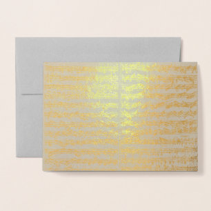 Golden Bach Chaconne Music Manuscript Foil Card
