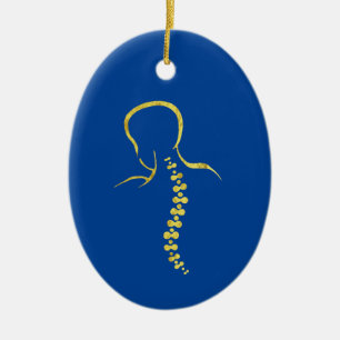 Golden Back Spine Outline Christmas Ornament