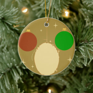 Golden Background Christmas Balls Ceramic Tree Decoration