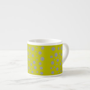 Golden Background with Silver Polka Dots Espresso Cup