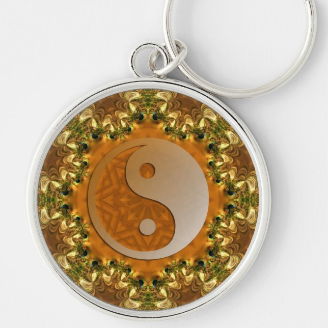 Golden Balance Yin Yang Keychain (Front)