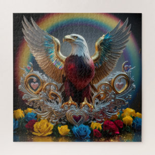 Golden Bald Eagle 3D Digital Masterpiece by AJZ Jigsaw Puzzle