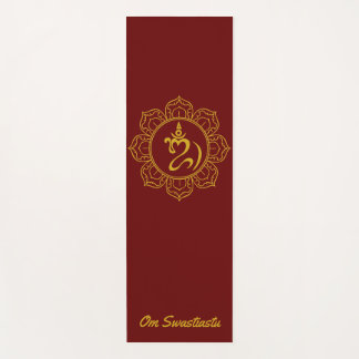 Golden Balinese Om with Lotus Yoga Mat