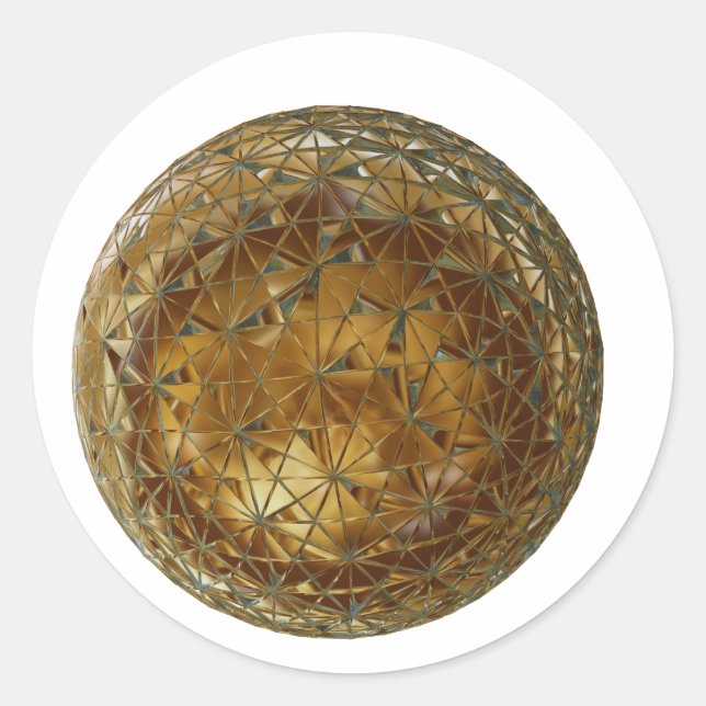 golden ball classic round sticker (Front)