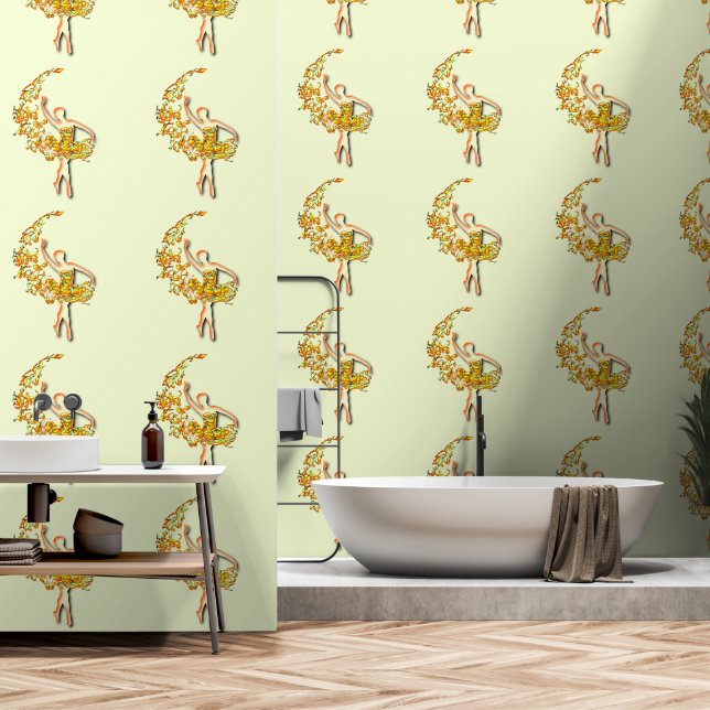 Golden Ballerina Wallpaper (Bathroom)