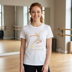 Golden Ballet Dancer Illustration: Grace in Motion T-Shirt