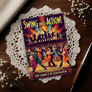 Golden Ballroom Big Band Dance Night Postcard