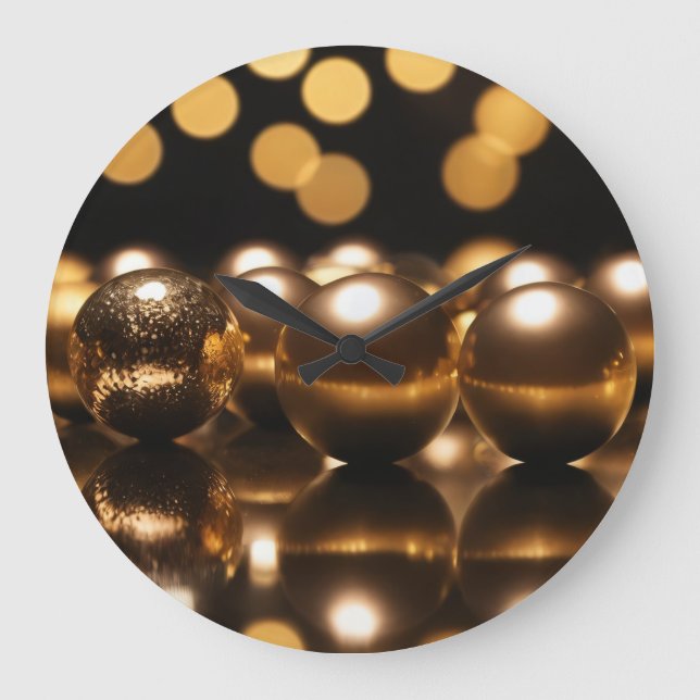 Golden Balls 002 Large Clock (Front)