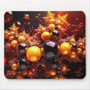 Golden Balls And Stars Fractal Mouse Pad