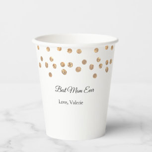 Golden balls glitter best mum ever add name mother paper cups