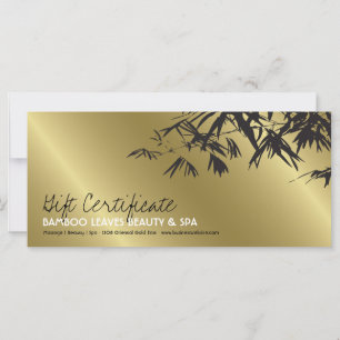 Golden Bamboo Leaves Zen Spa Gift Certificate