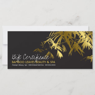 Golden Bamboo Leaves Zen Spa Gift Certificate