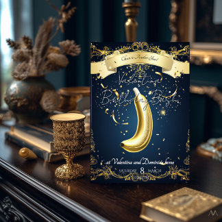 Golden Banana Birthday  | Playful Luxury Invitation